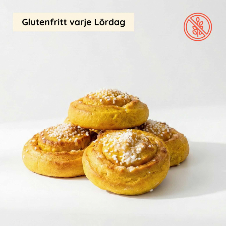 Köp 6 betala för 5 Glutenfria Saffransbullar i gruppen Alla produkter / Glutenfritt hos Morgonexpressen (gullegarden-saffrabullar)